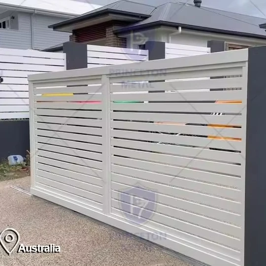 DIY automatic manual aluminum easy assemble sliding gate slat louver batten privacy enter gate for reseller