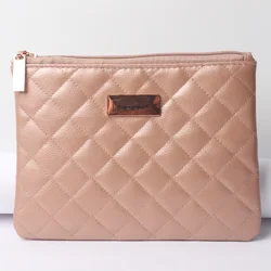 Розовая Удобная Водонепроницаемая Красивая квадратная мягкая портативная искусственная кожа на молнии многофункциональная Роскошная дорожная косметичка с пользовательским логотипом