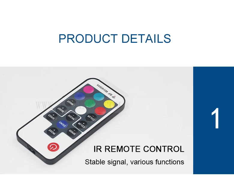DC5V 12V 24V RGB mini LED dimming Controller 17 keys RF Wireless Remote Control colorful LED Strip Lights dimmer
