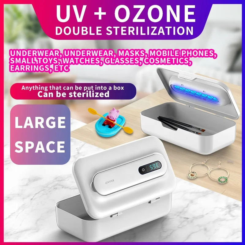 UV Lamp quartz glass Sanitizing Box with Ozone Disinfection Storage Box  2 in 1 253.7nm UVC for children