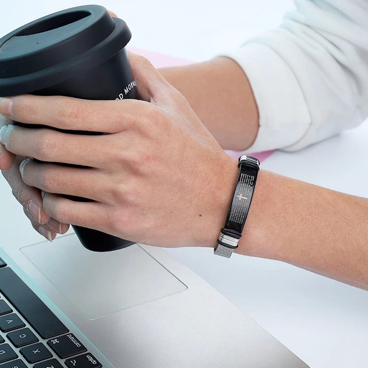 Stainless steel couple bracelet DIY jewelry titanium steel adjustable wide pendant bracelet