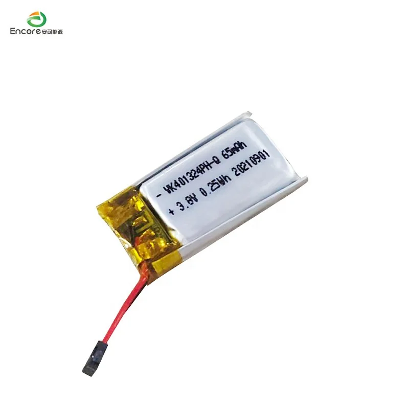 Earphone Li ion Battery 401324 3.7V 65mah