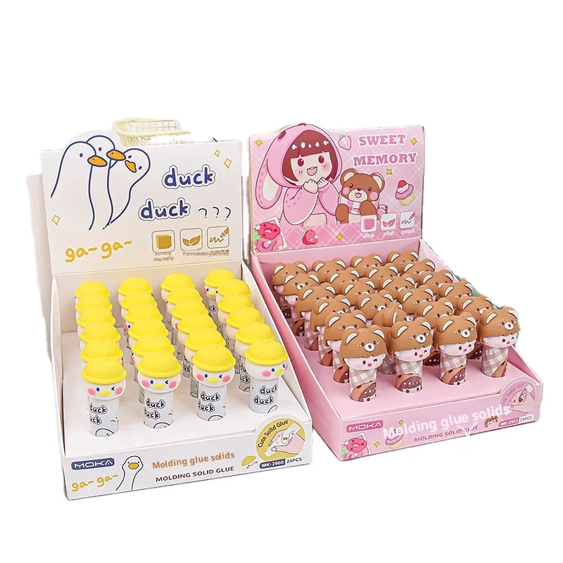 MOKA Cute cartoon Three-Dimensional Modeling solid glue student stationery glue stick sticky high adhesive handmade glue