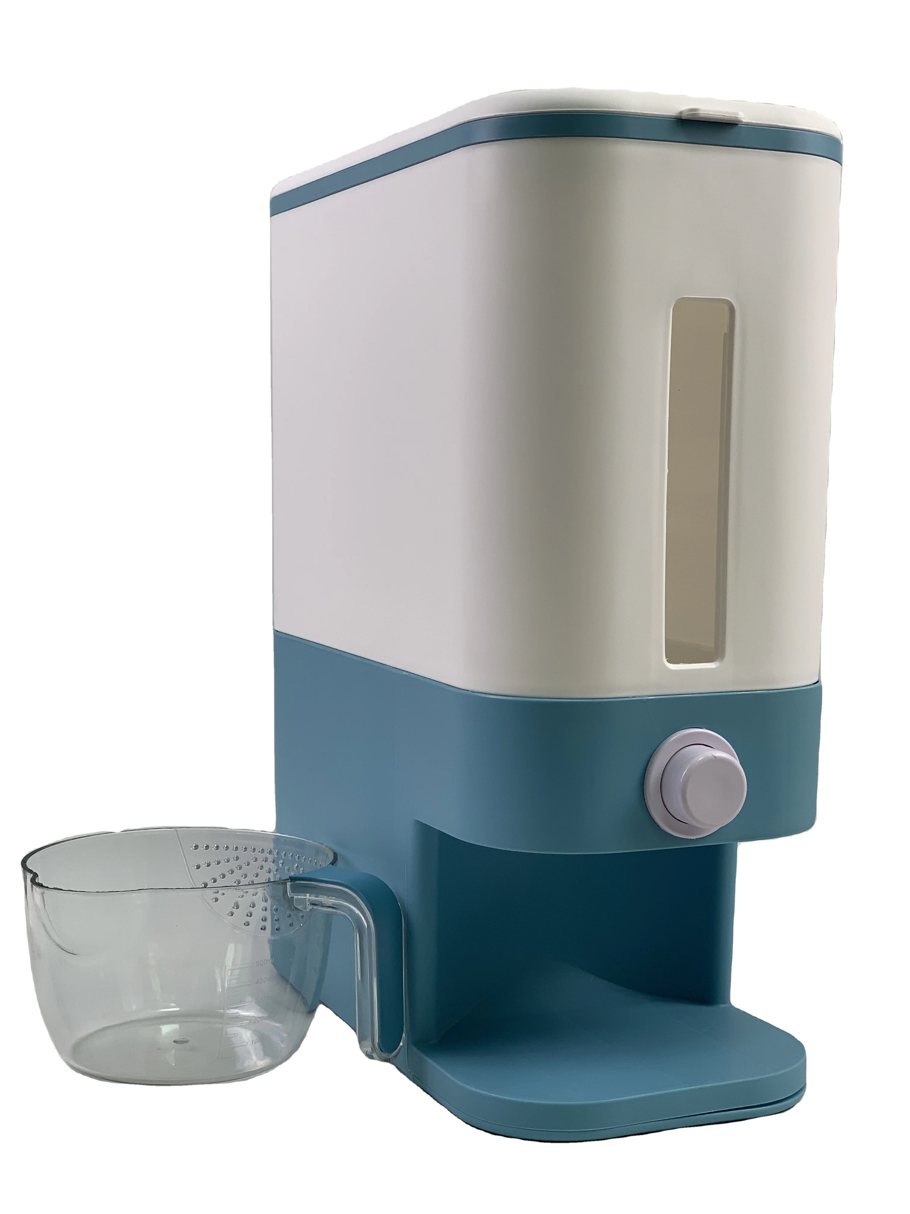 26.5 Lbs Rice Dispenser, Sealed Grain Container Storage with Lid Measuring Cylinder Moisture Proof Household rice storage