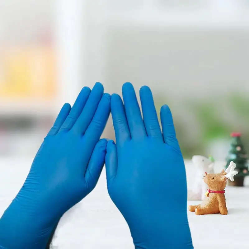 Wholesale Blue Powder Free Non-Medical Nitrile Gloves With High Quality Disposable NItrile gloves