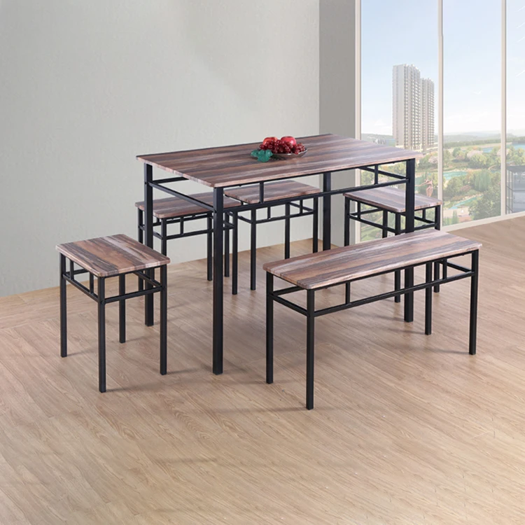 
Modern Dining Room Furniture Metal Mdf Dinner Chair And Table Set 