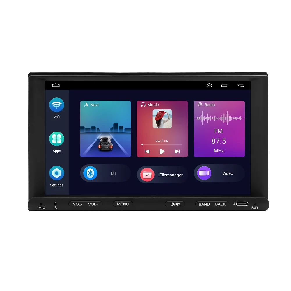 7 Inch Android Universal Car Navigation Machine Dashboard GPS Stereo Bluetooth Carplay Type-C Interface Display Reverse Image
