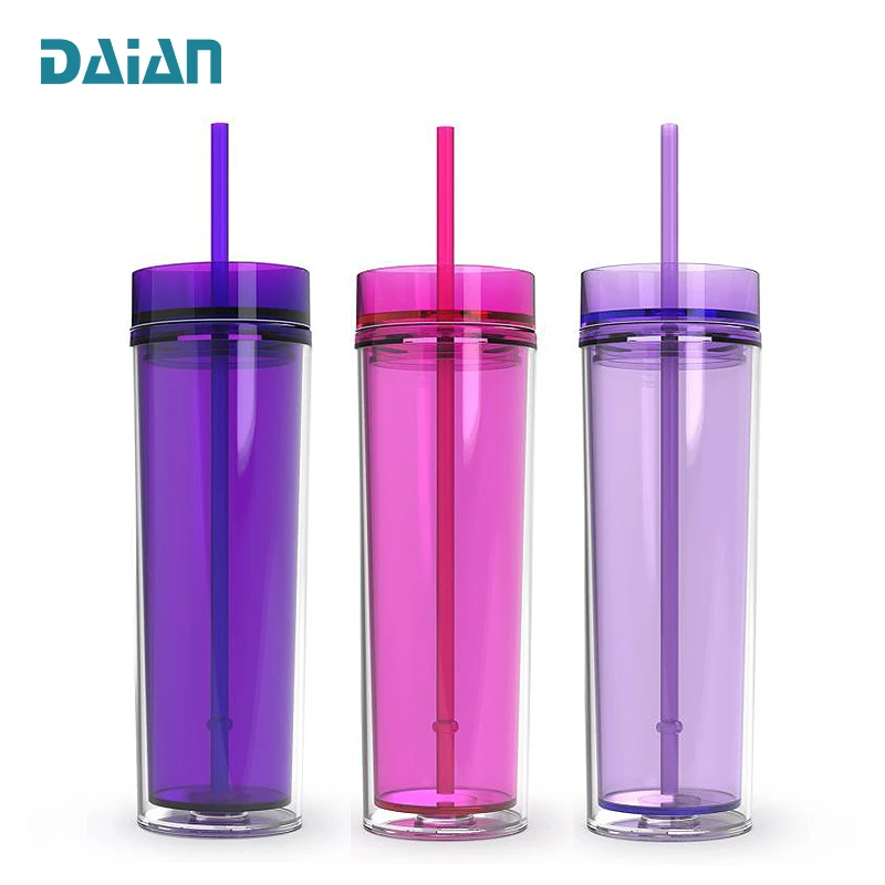 Новейший акриловый Тощий прозрачный стакан для путешествий от производителя