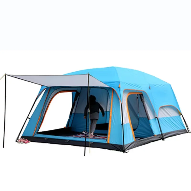 Super size waterproof and insect resistant two-bedroom one-room family holiday beach travel tent 4-6/6-8/8-12 people tent