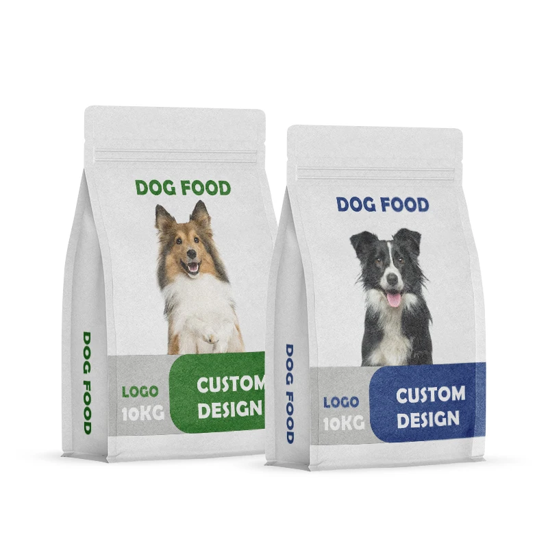 Customized 5kg 10kg 15kg 20kg 25kg seal aluminum foil dog cat plastic flat pet food bag packaging pet food bag