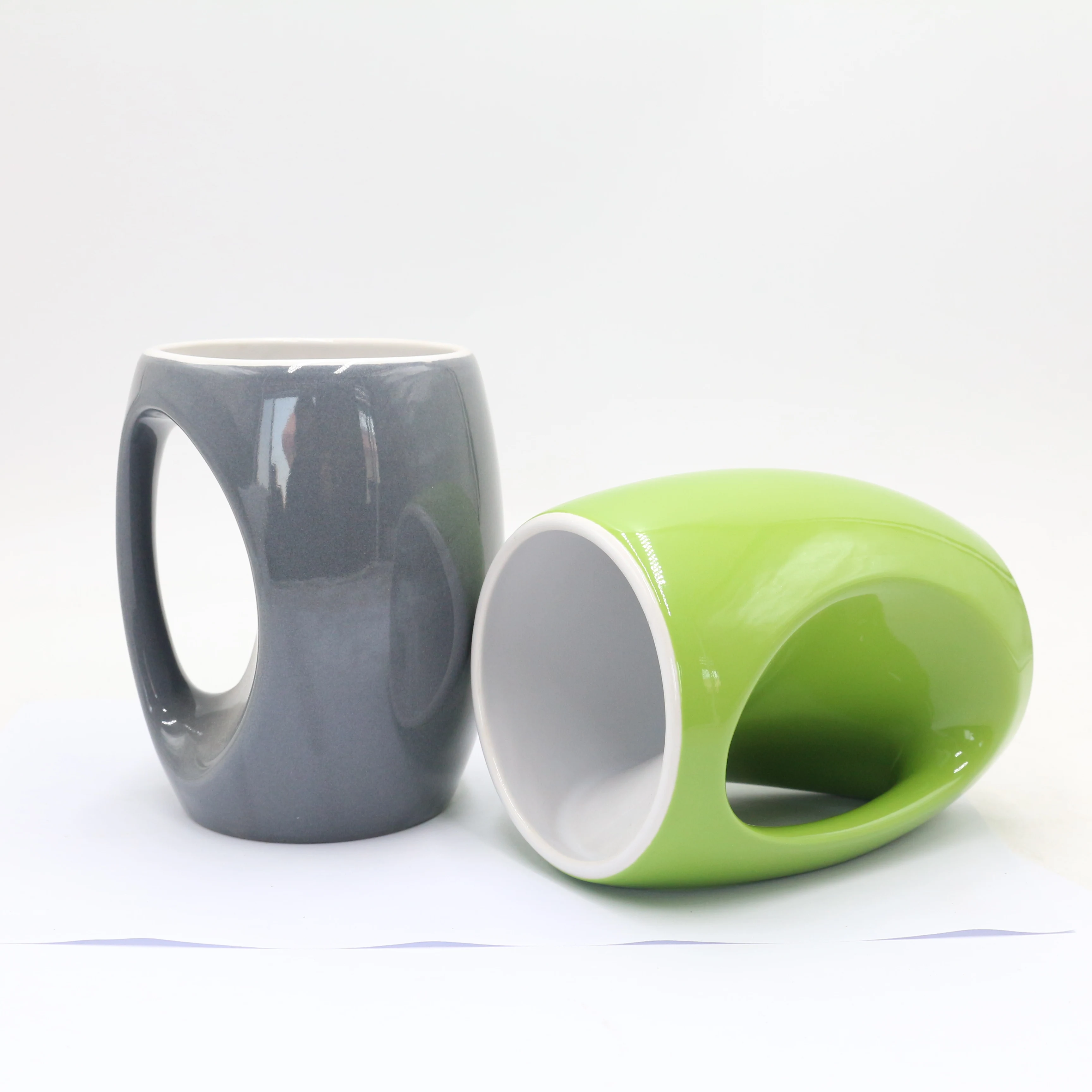 Customized American personalized stoneware mug supplier logo coffee pot belly beautiful ceramic mug