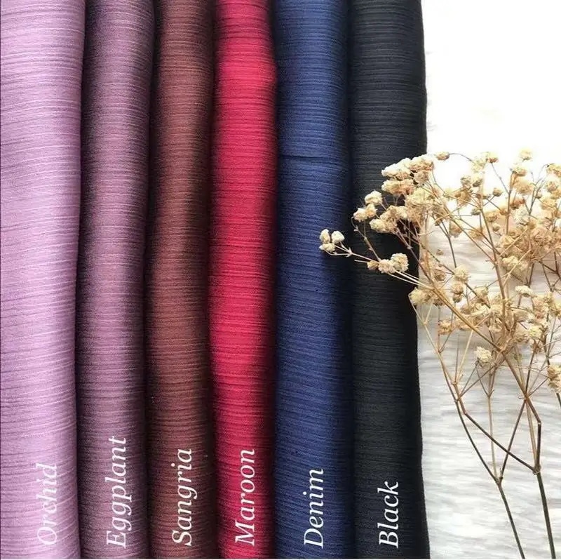 Новинка, модный атласный хиджаб, плиссированный малазийский атласный Шелковый женский шарф