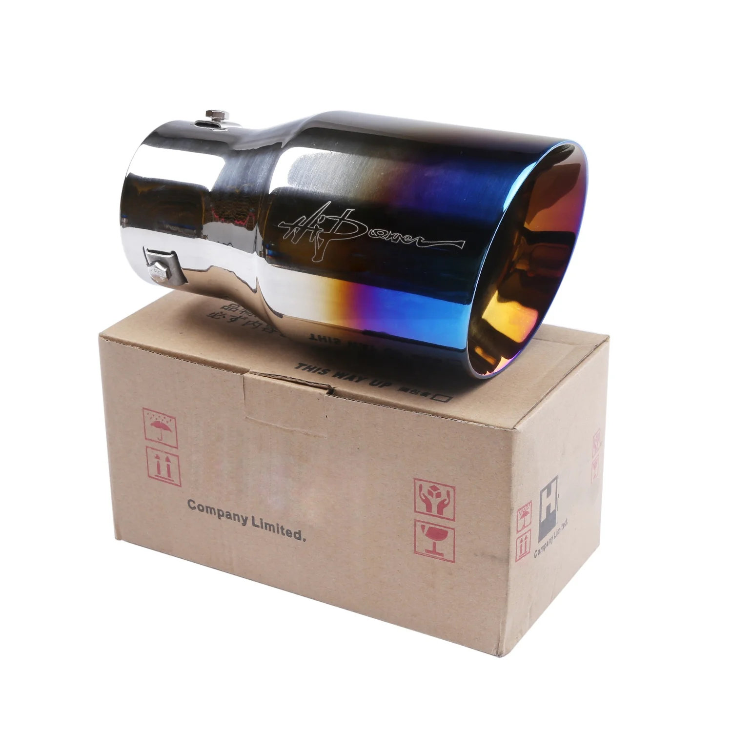 Автомобильный глушитель заводской 3-дюймовый калибр универсальный утолщенный наконечник из нержавеющей стали Регулируемый выхлопной трубы на входе 76 мм