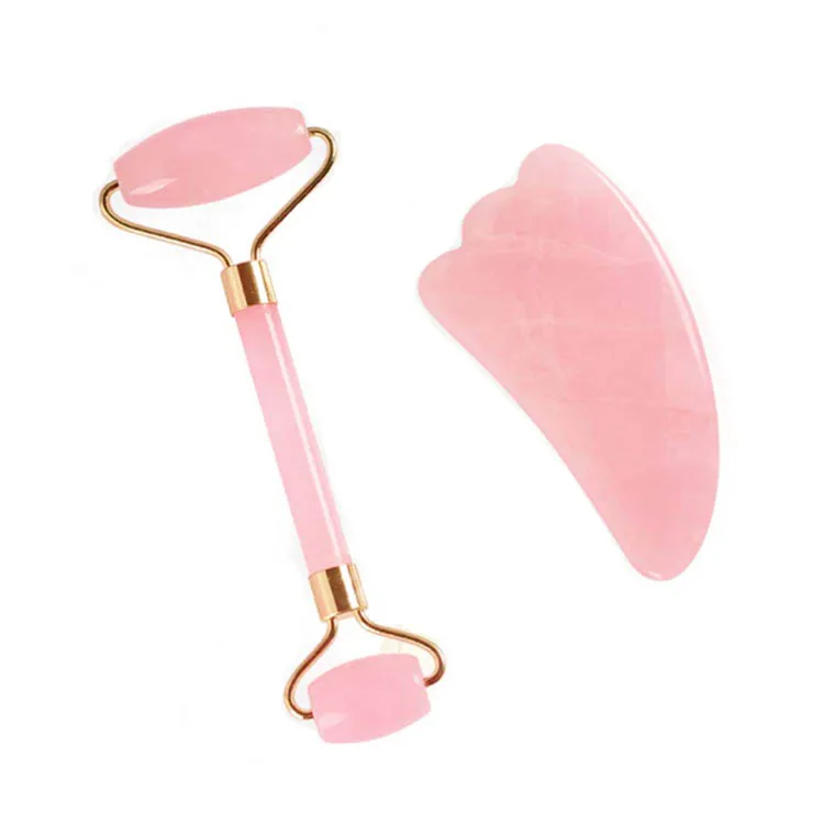 
Jade Facial Massage Roller Gua Sha Jade Natural Crystal Stones Face Roller Massage 