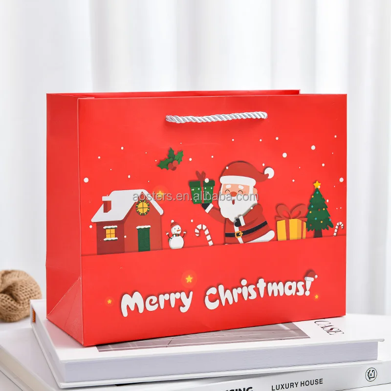 New arrival Christmas candy gift bag fancy shopping bags christmas paper gift bag