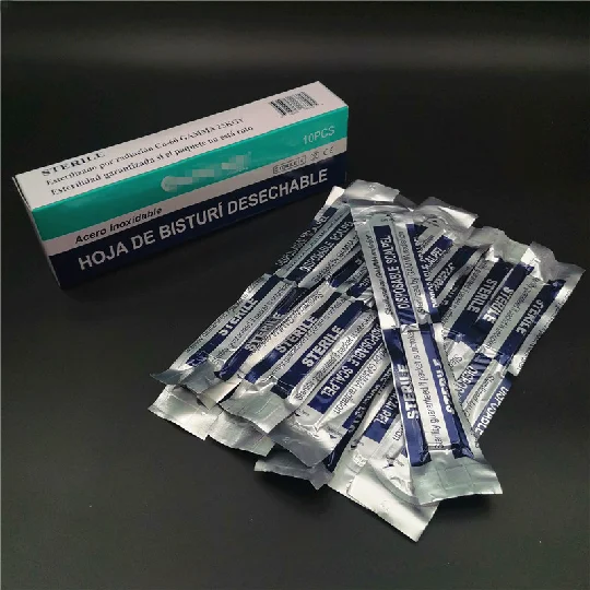 Disposable Medical Sterile Surgical Stainless Steel Scalpel Blade with Grey Plastic Handle NO. 21