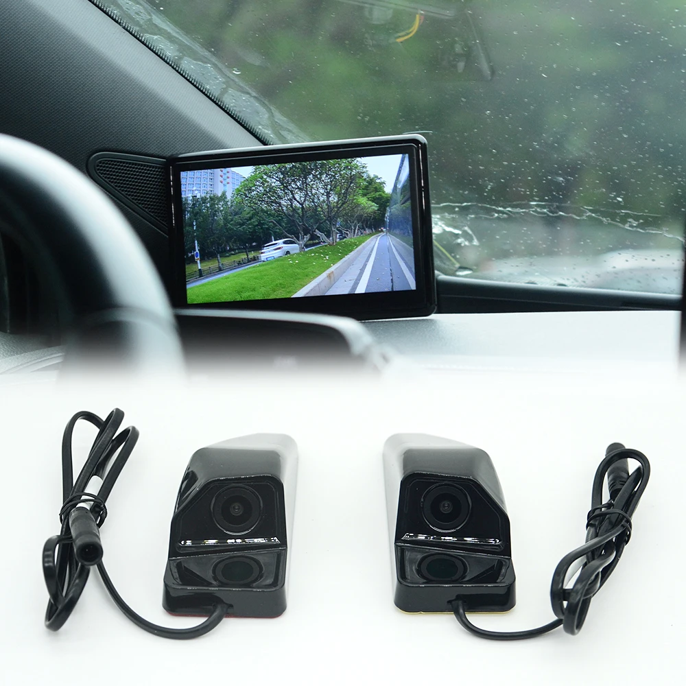 2 5.7-inch Digital Side Monitors Doors & Digital Mirrors For Car For Kia AHD Waterproof Camera Assist Safety Driving