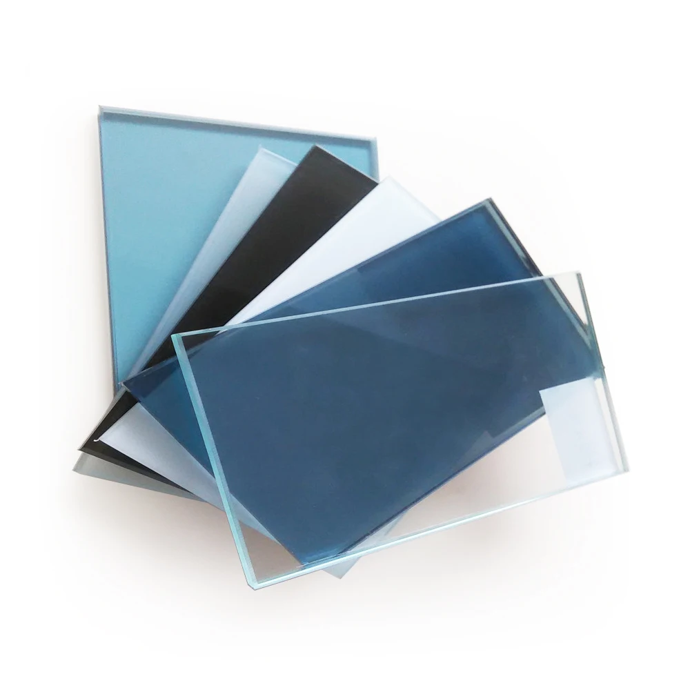6.38mm lake blue reflective shatterproof laminated architectural glass for building elevation panels