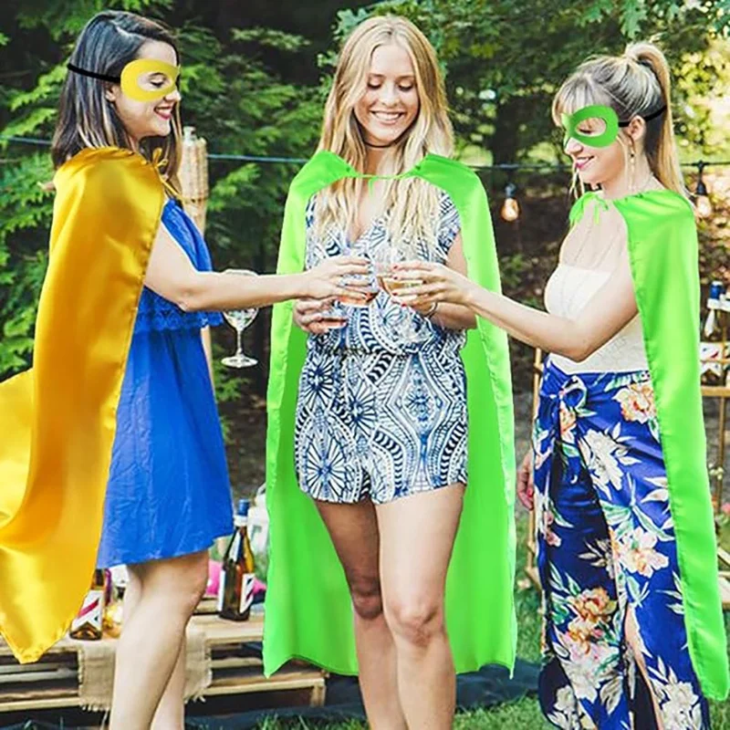 2025  New Adult  Super Man Cape for Adults Superhero Capes for Adults Satin Costume Cape Adjustable  velcro