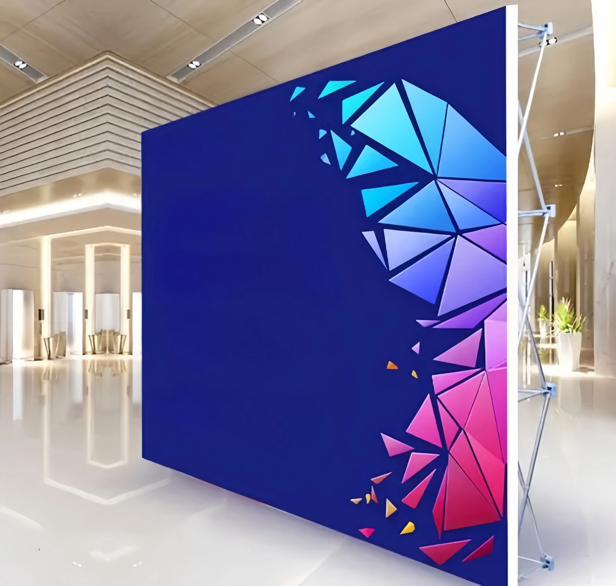 Custom Exhibition Fabric Backdrop Pop Up Booth Banner Stand Display Aluminum Magnetic Pop Up Banner