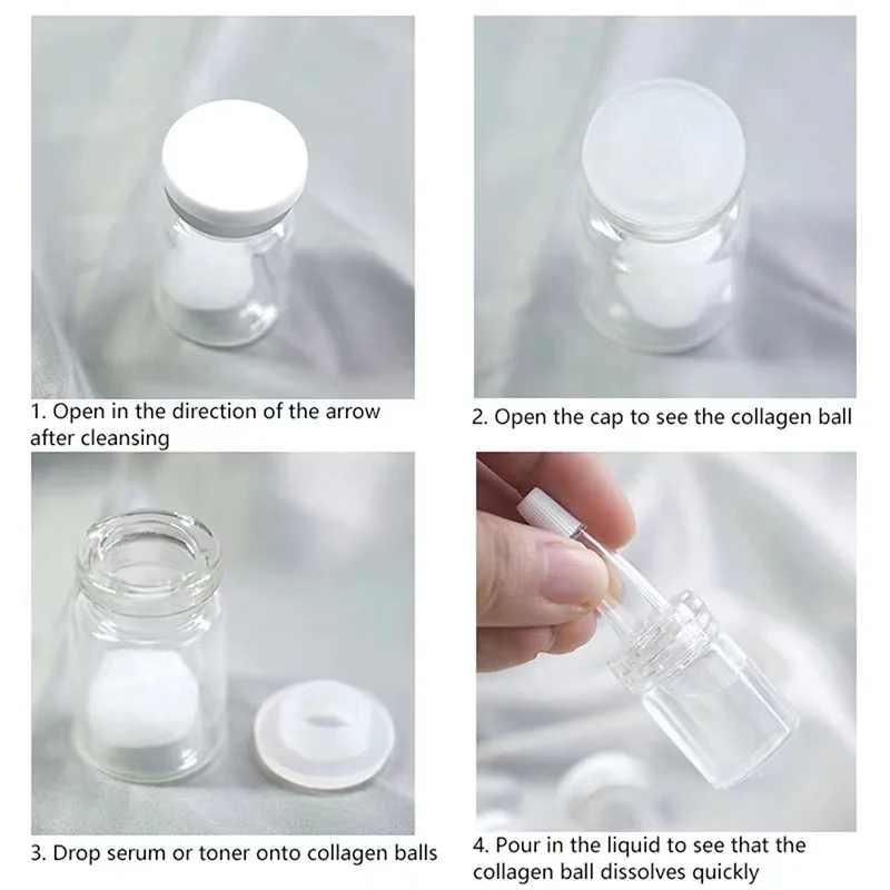 B 2024 Mini Pure Collagen Ball Soluble Silk Skin Care For Women Wrinkle Removal Silk Shrinking Brightening Ball Thread