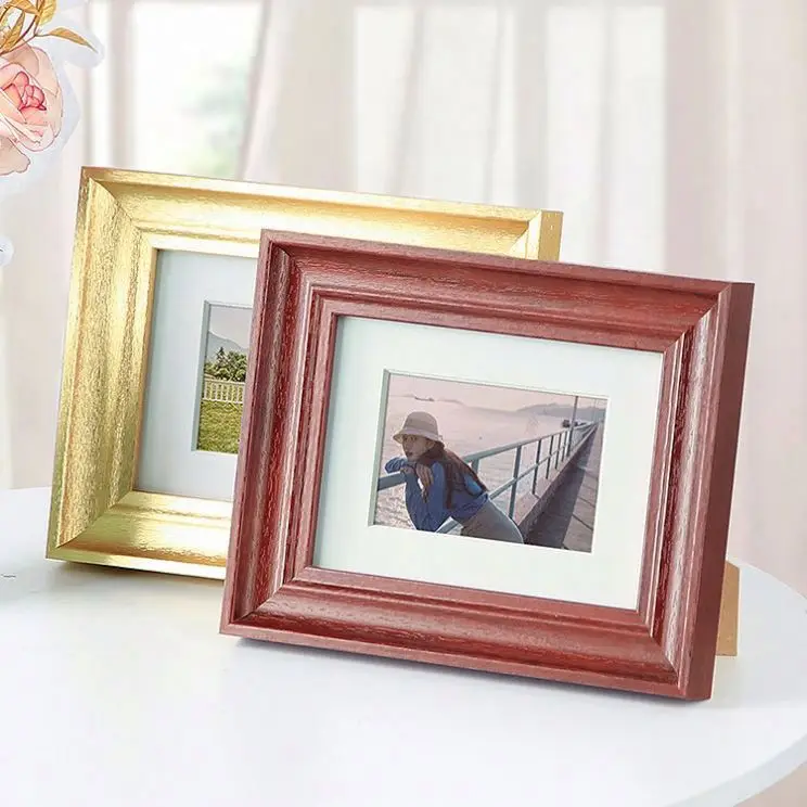 Table Top Display And Wall Mounting Custom Sizes 11X14 Brown Solid Wood Picture Frames