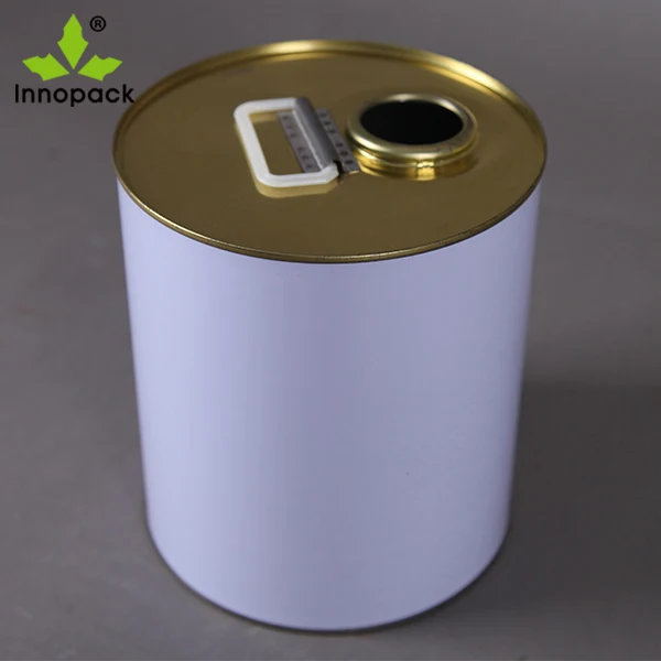 High Quality Round Tinplate Material Metal Bucket with Spout 20L Round Lube Oil Tight Head Metal Tin Bucket