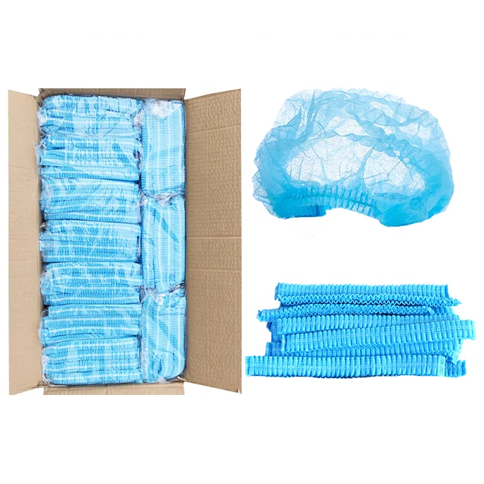 Wholesale Disposable Clip Cap 10Gsm PP White High Quality Double Elastic Dust Proof Bouffant Cap (2000pcs/carton)