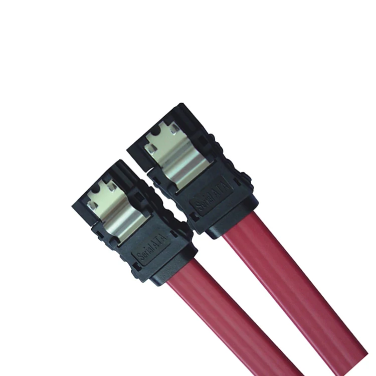 UL2725 28AWG Red SATA III 7P to 7PIN ATA Cable With Latch 180 to 180 Degree