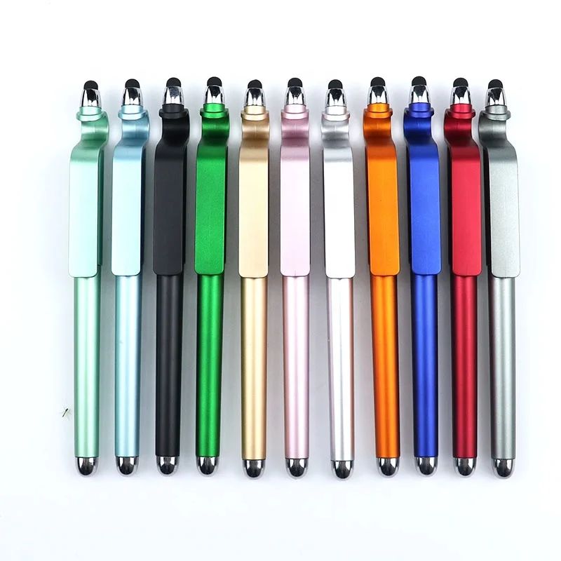 promotional gift bal pen custom logo touch screen ballpoint pen with phone holder
