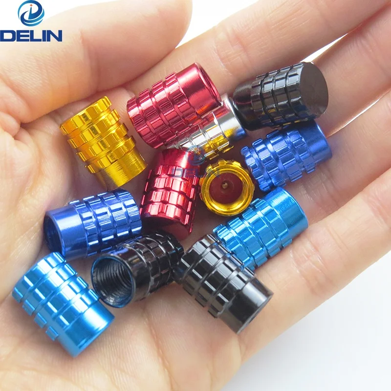 New design Knurled Aluminum alloy metal  tire valve caps