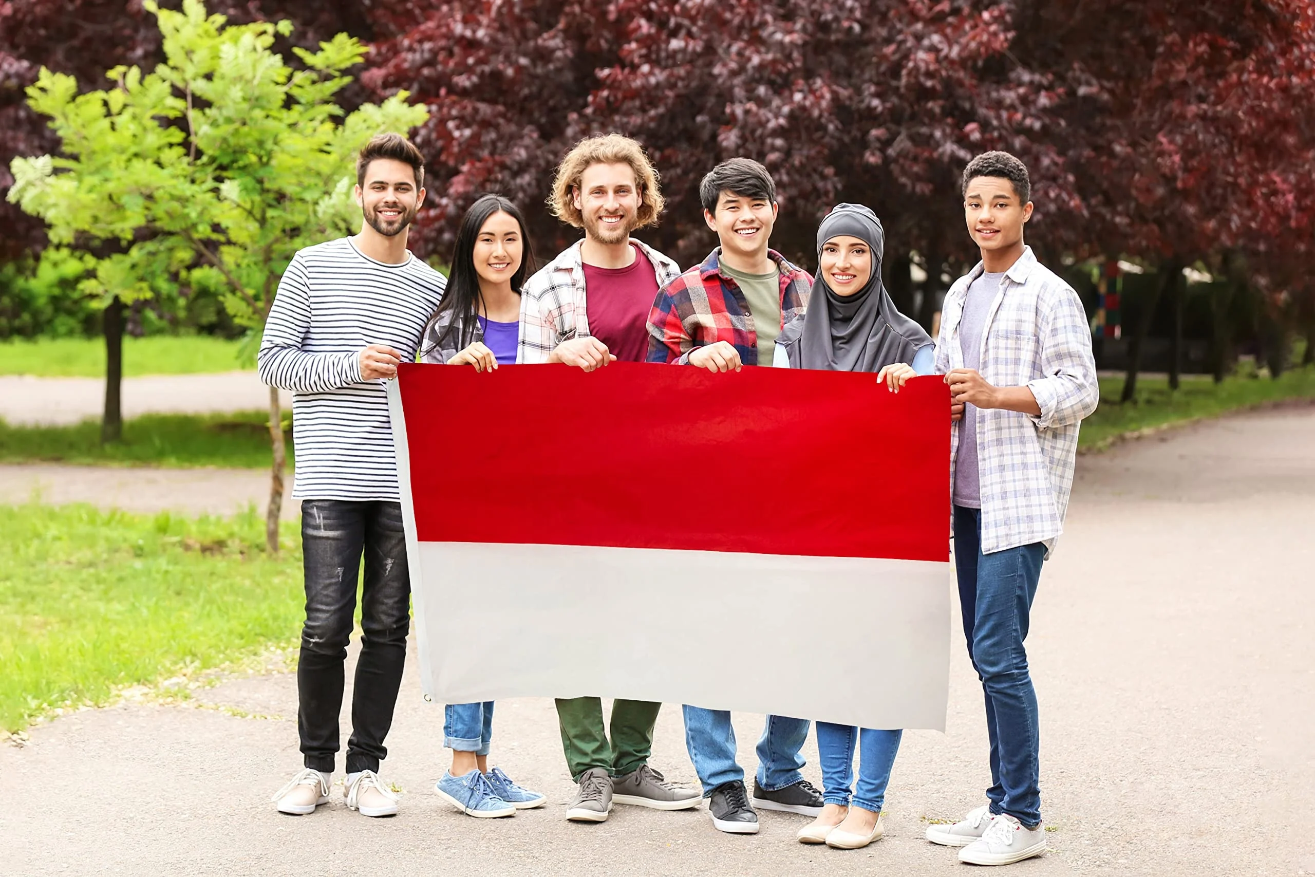 Good Quality Light-Weighted Double Sided Banner Printed Thick 3x5 Ft Thick Polyester Indonesia Flag For Keep A Long Time Use