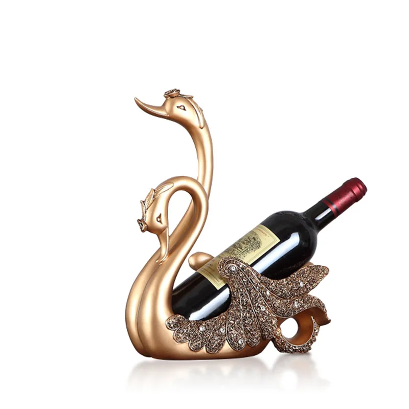 Light luxury Swan wine red rack decoration home practical TV cabinet opening housewarming gift