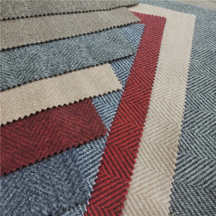 China design herringbone knit fabric polyester wool tweed fabric for coat pant men suit