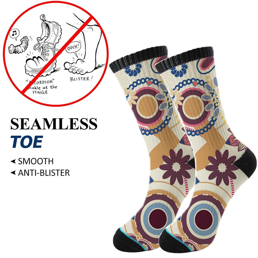 
Customize White Sublimation Blanks Anime socks 3d floral digital printed men custom printed socks 