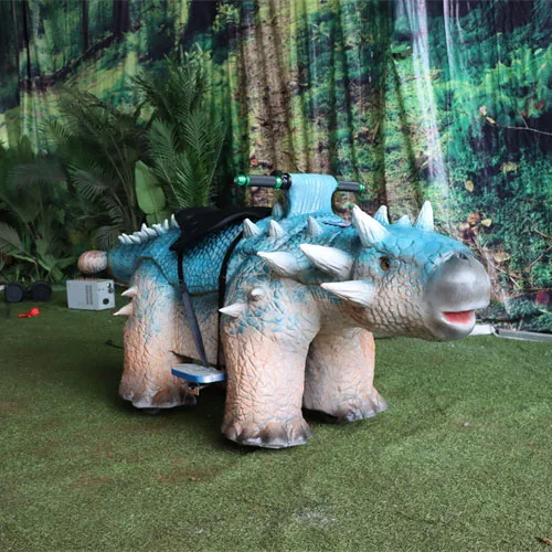 Mini Electric Dinosaur Ride for Kids Battery Motorized Metal Toy for Indoor & Adventure Park Use