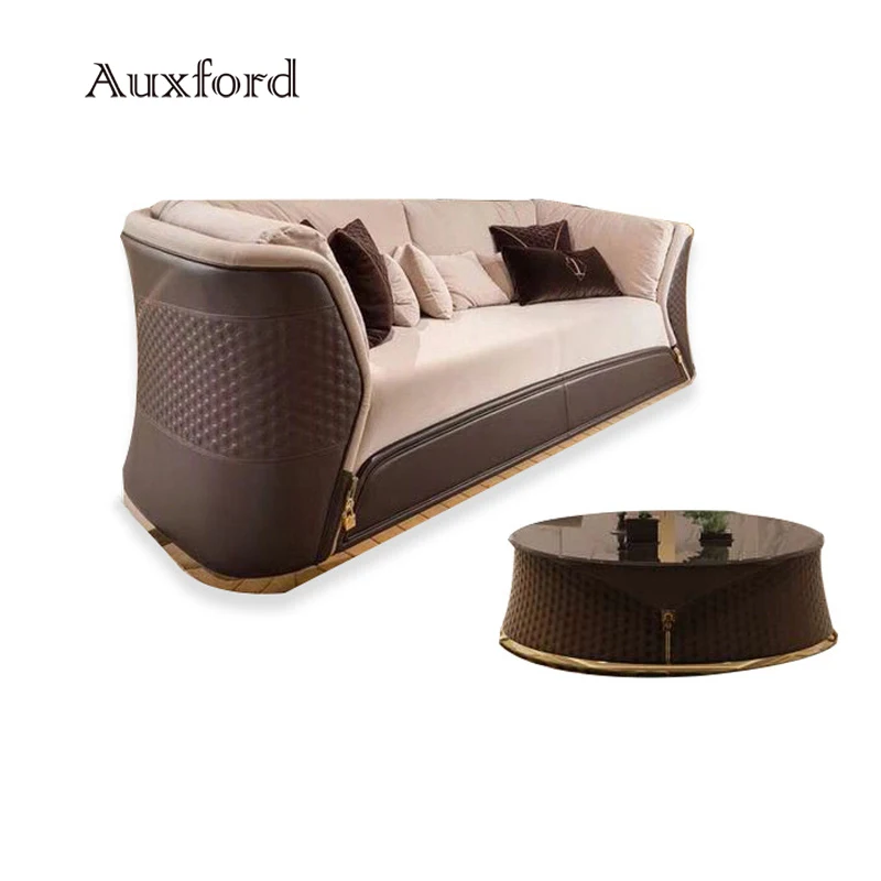 Luxury style modern leather sofa high quality comfortable italy design living room royal furniture sofa set