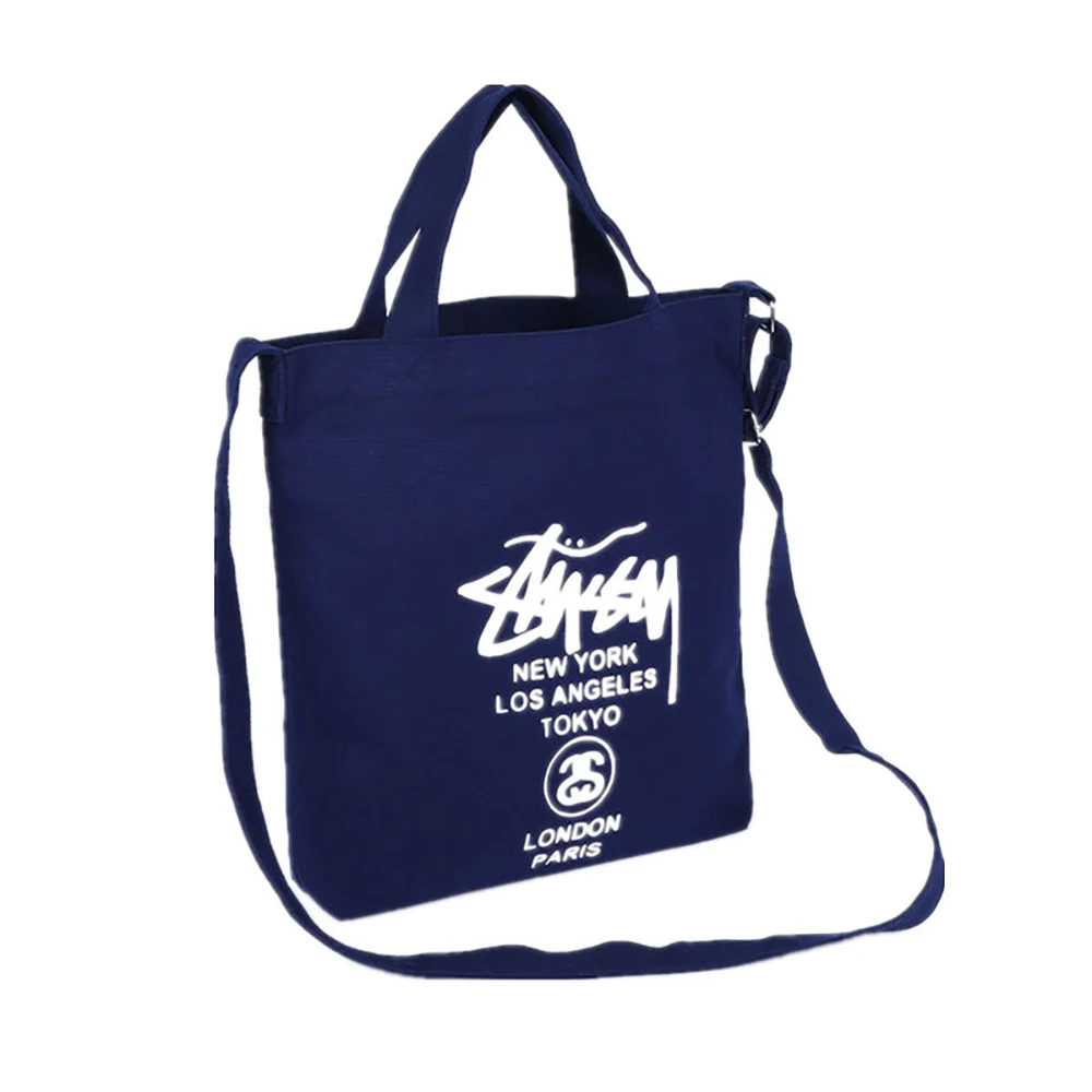 Customizable size canvas shopping organic cotton sling tote bag with logo