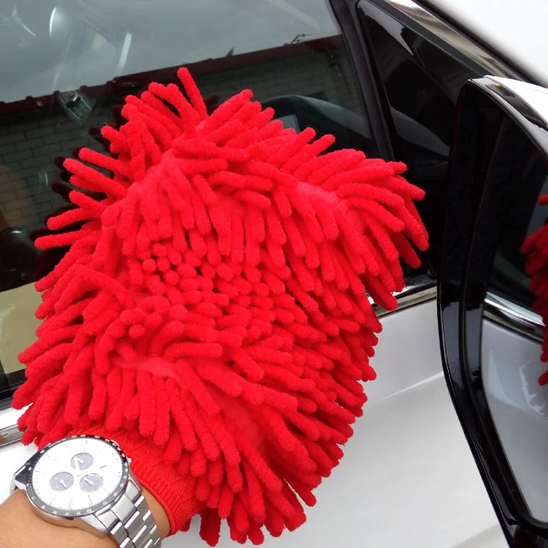 car washing mitt-red