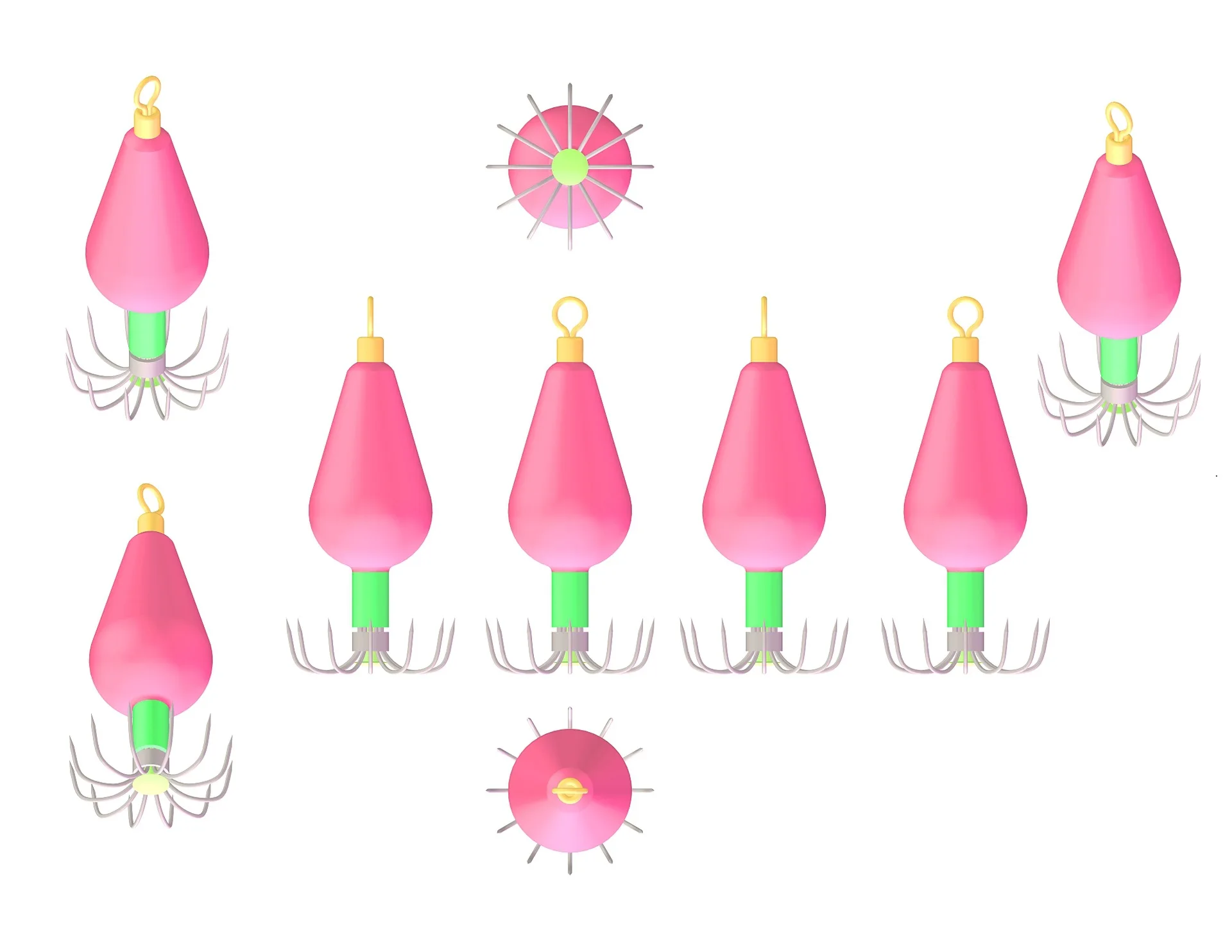 Occlaw squid hook eight claws luminous Octopus ball jig sea fishing lures fishhook 2021 popular in Korea GY02