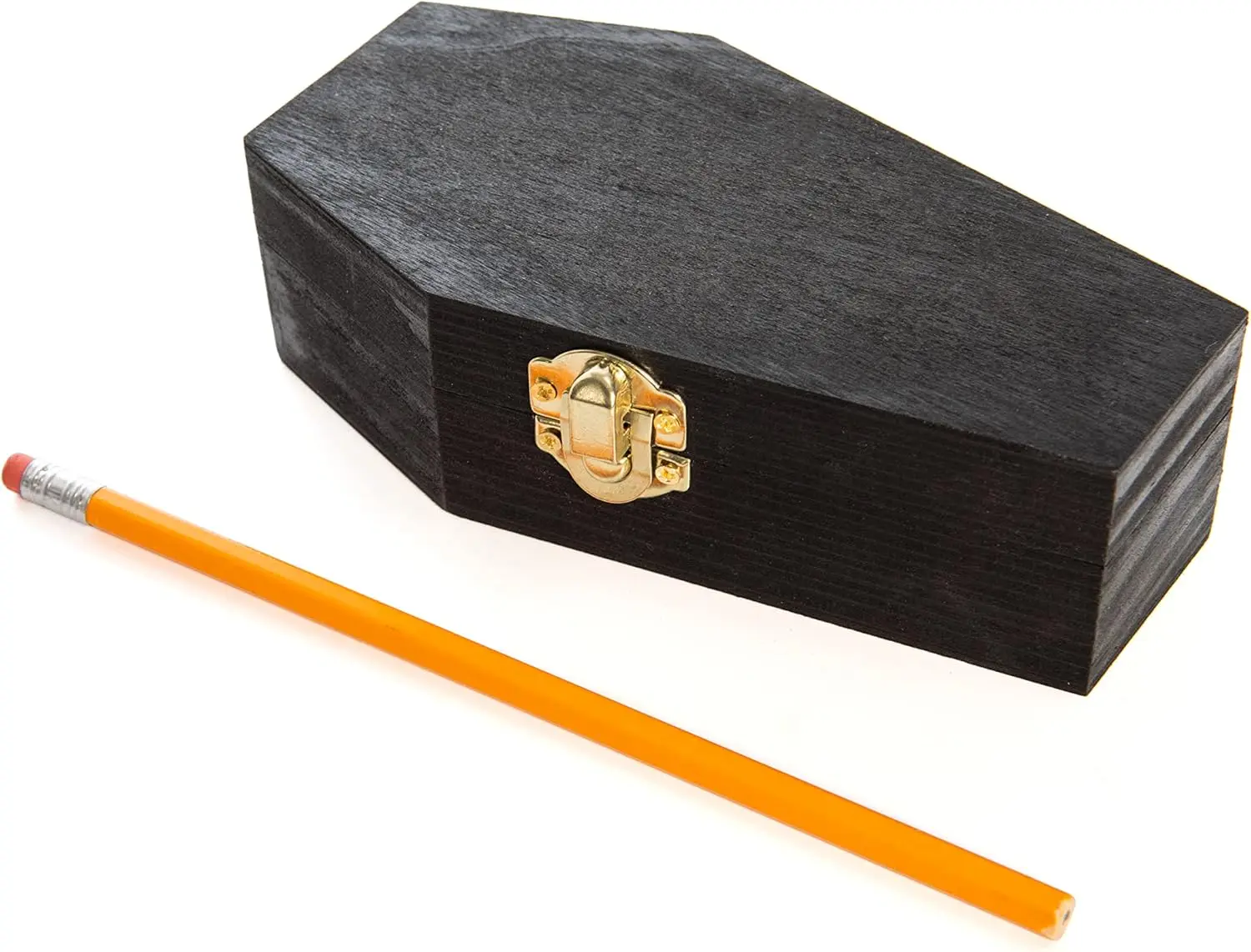 Black Painted Wooden Coffin - Fillable Mini Basket, Perfect for Halloween Parties, Gothic Decor, Small Pet Burial 2-Pack