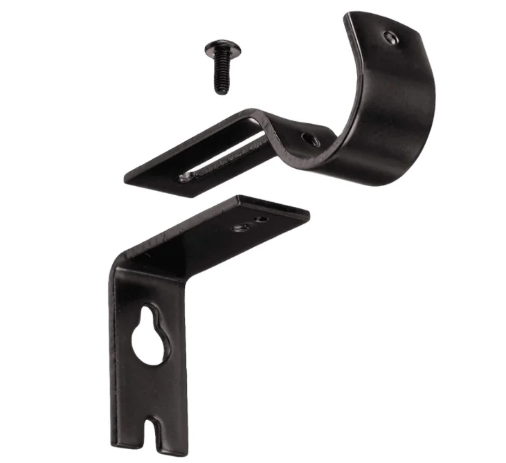 Easy installation Drapery hardware double bracket curtain rod wall iron brackets heavy duty curtain rod brackets