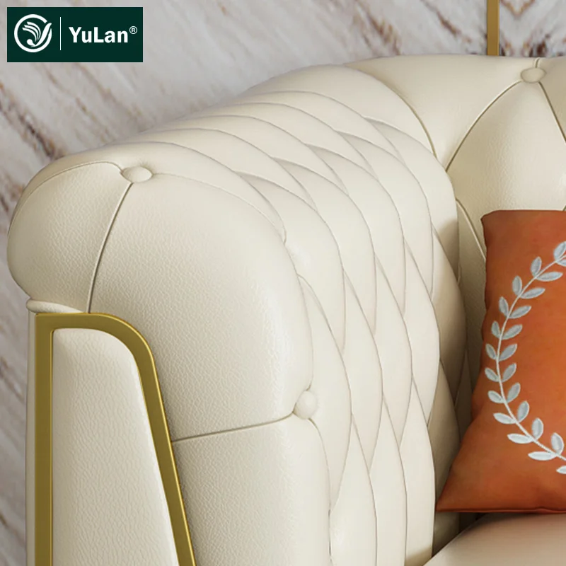 Comfortable Modern European Style Corner 1 2 3 Seater Leather Sofa