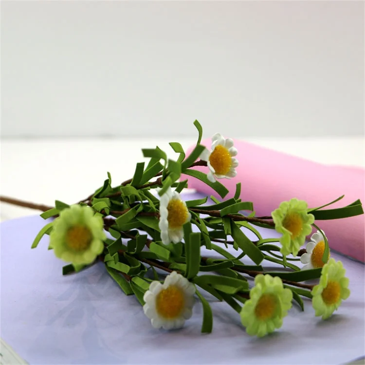 Hot-sale 8 heads artificial daisy colorful flowers natural like bridal bouquet for home living room wedding centerpiece decor