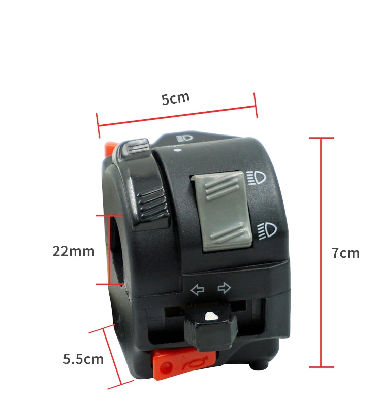 22mm Motorcycle ATV Handlebar Control Switches Headlight Fog Lamp Light Turn Signal Horn Switch Button