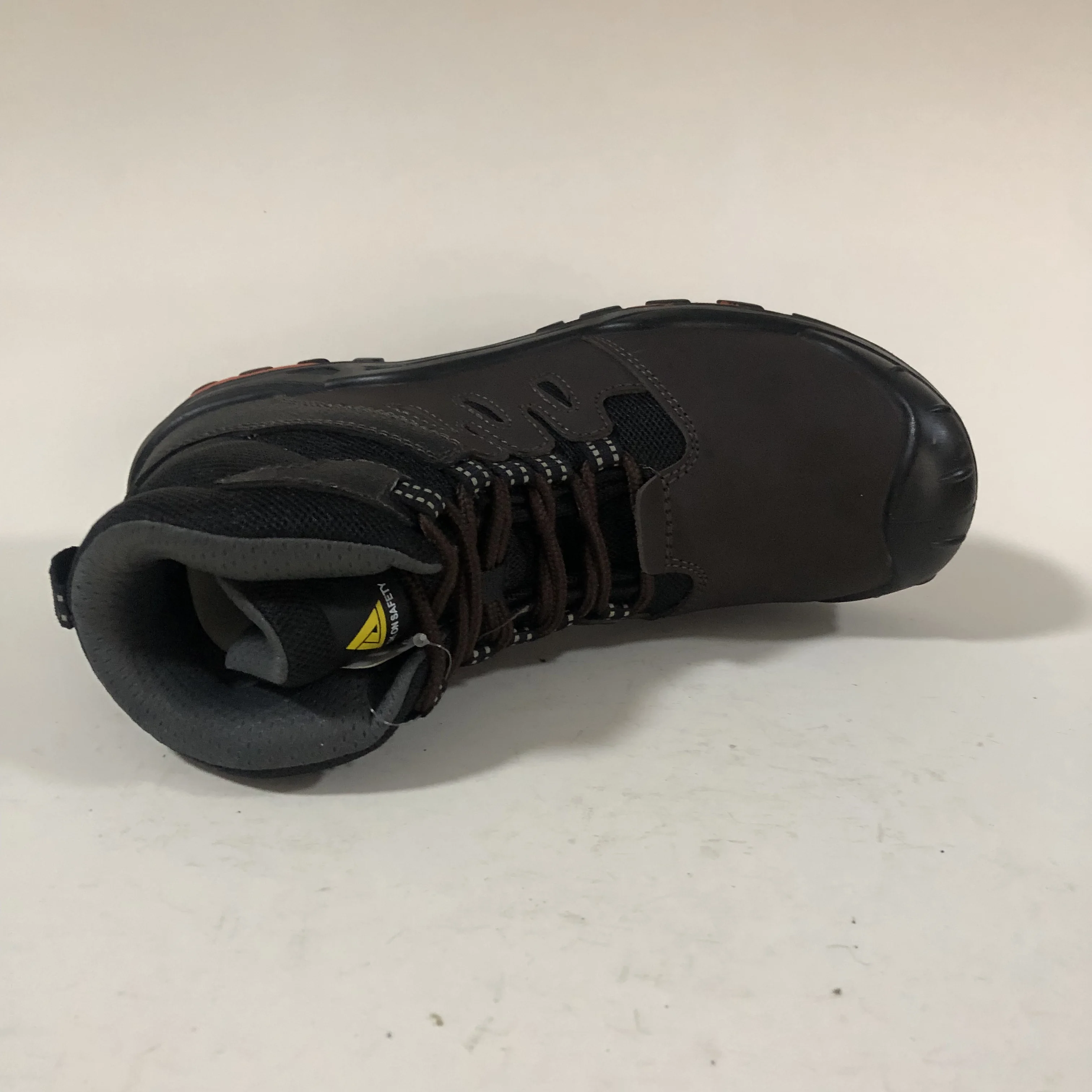 Nubuck leather safety shoes hiking boots with rubber sole for protection