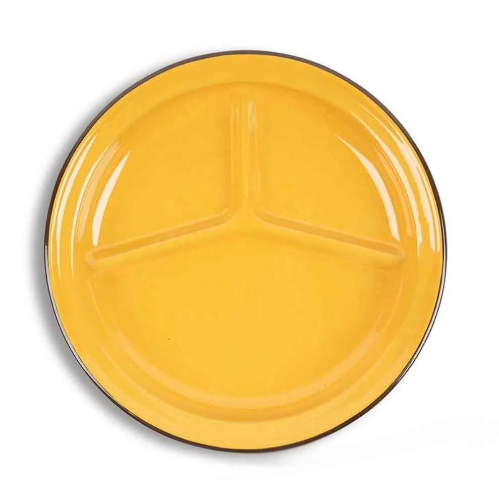 10.6 Incch Home Restaurant Dinnerware Enamel Metal Steel divided plate food service plate