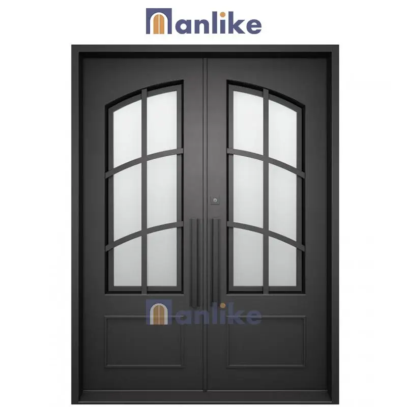 Anlike China Arches Double External Elegant Cast Beautiful Metal Wrought Old Front Iron Security Door for House