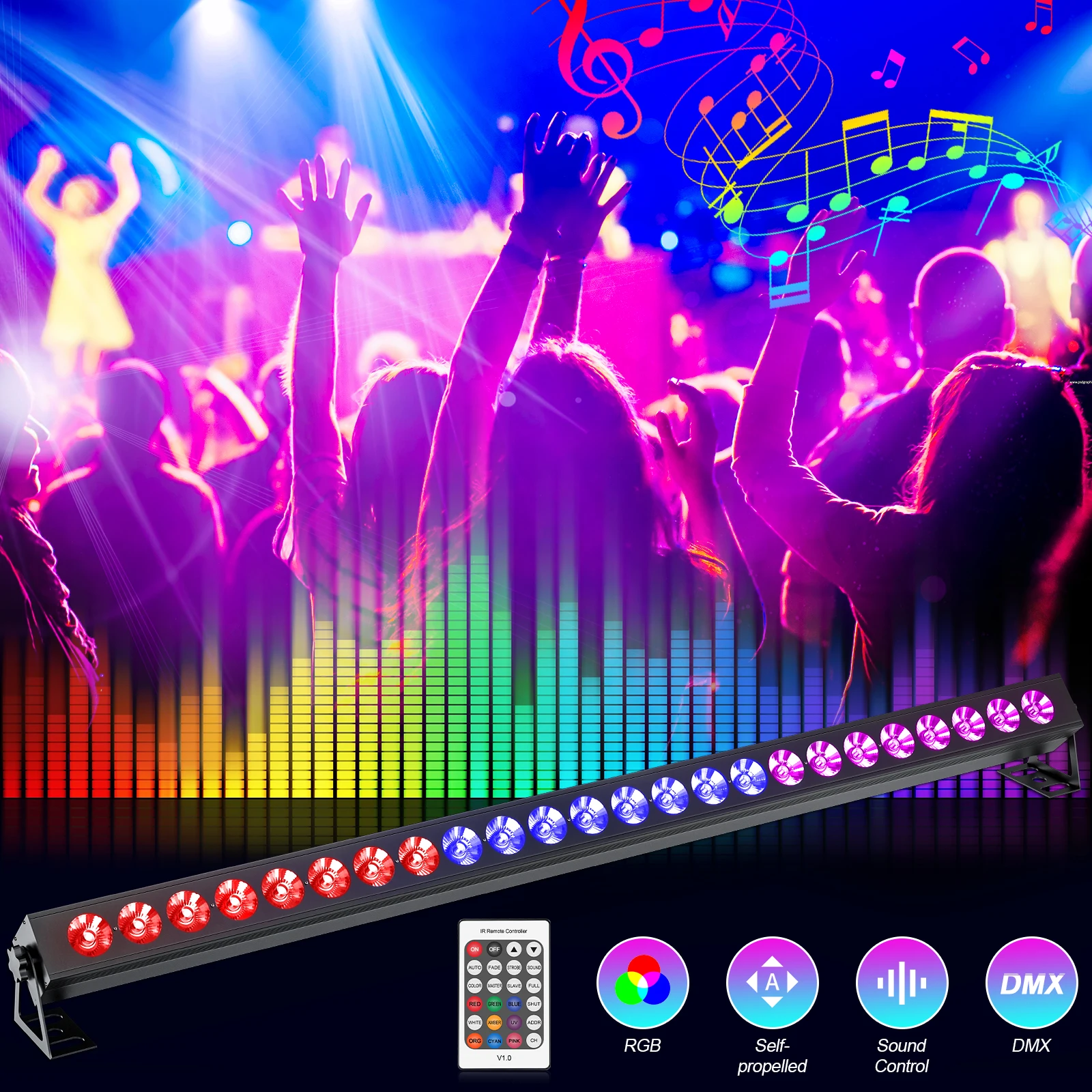 80W Aluminum 24Pcs Rgb Led Wall Washer Light Suitable With Battery Charging For Hotel Home Ktv Clubs Bars DJ Wall Wash Lamps