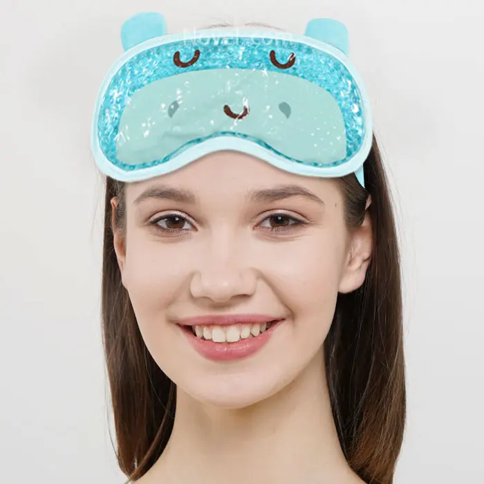 Factory Cartoon Reusable Hot Cold Gel Bead Ice Pack Sleep Compress Sleeping Eye  Mask